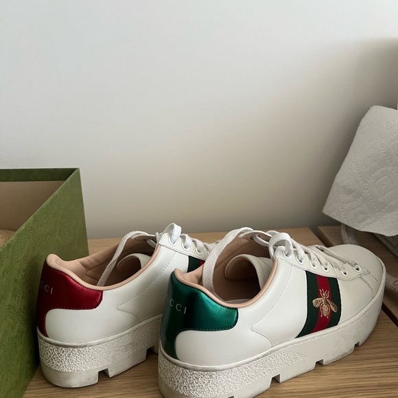 GUCCI WOMEN'S ACE PLATFORM SNEAKER - Picture 1 of 8